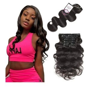 12 inch brazilain Virgin hair clip ins